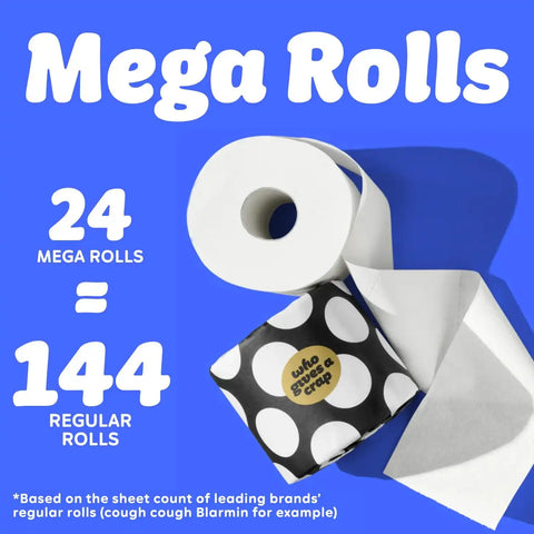 Who Gives A Crap 100% Bamboo Toilet Paper, 24 Rolls, 3 Ply, 330 Sheets, Long, Strong & Soft Toilet Tissue, Renewable, Tree Free Bathroom Tissue Made with Bamboo Fibers